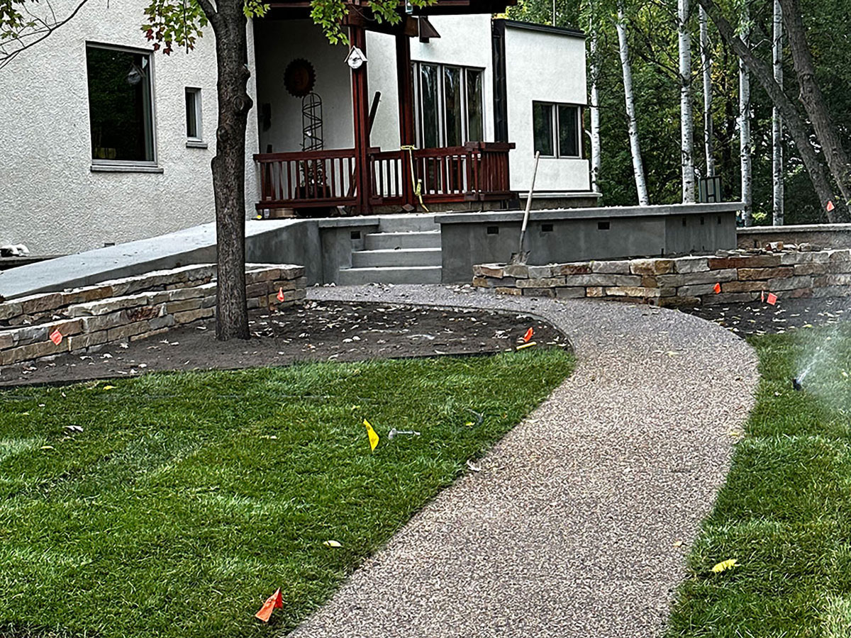 Front Walk - Exposed Aggregate Sidewalk